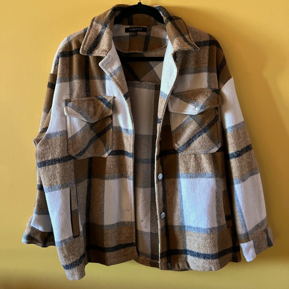 Women's Oversized Long Sleeve Shacket Jacket
